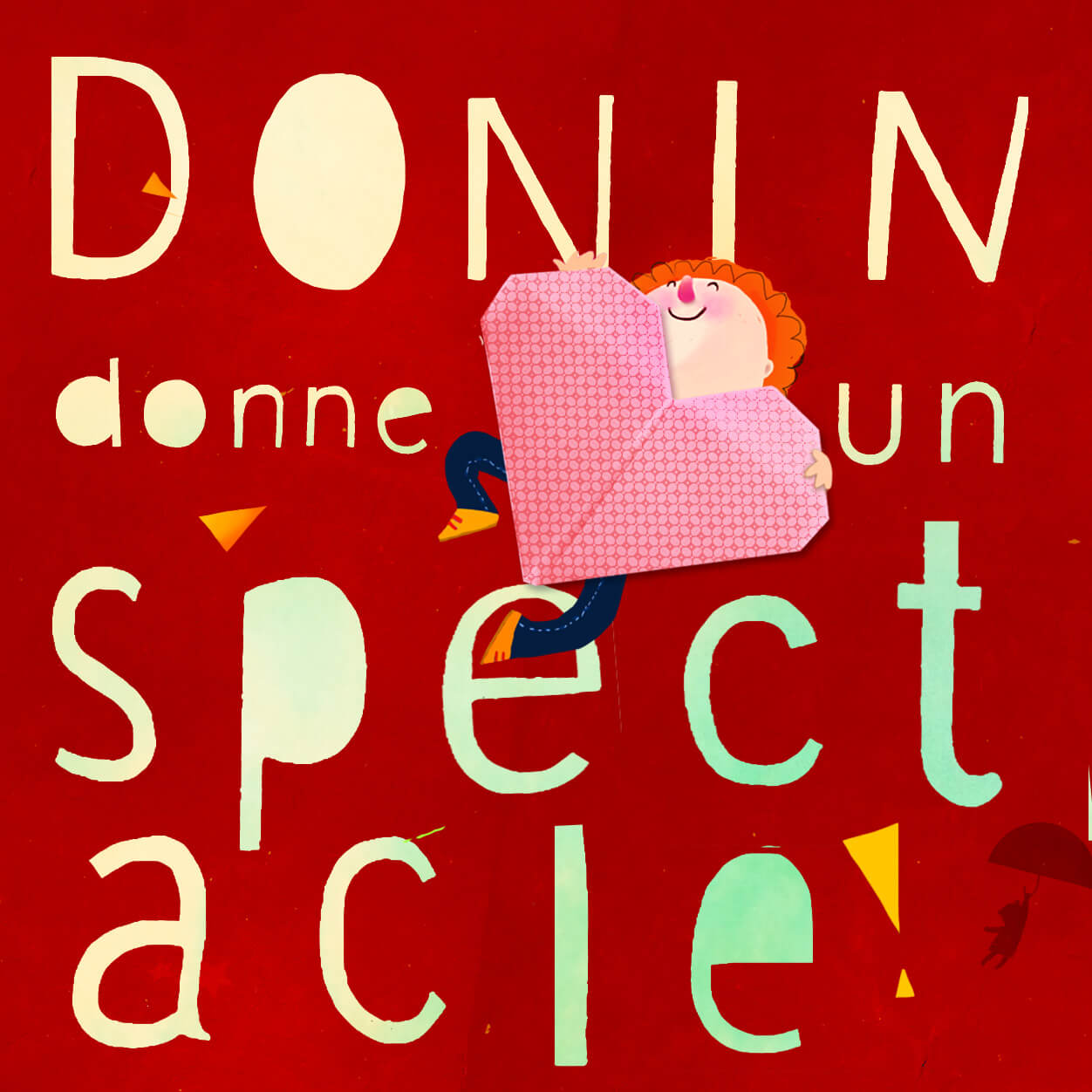 affiche rouge avec un coeur